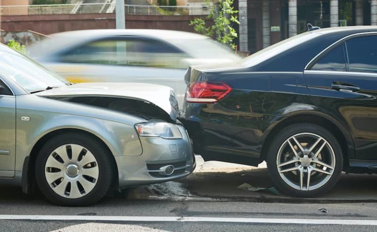 Rear ended auto accident in street