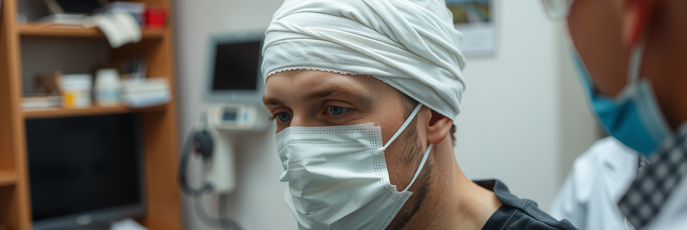 a person with a traumatic brain injury at a doctors' office for a consult