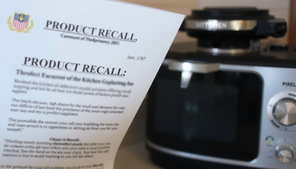 product recall for a kitchen appliance