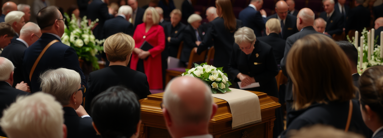 people gathered at a funeral after their loved one died due to an accident